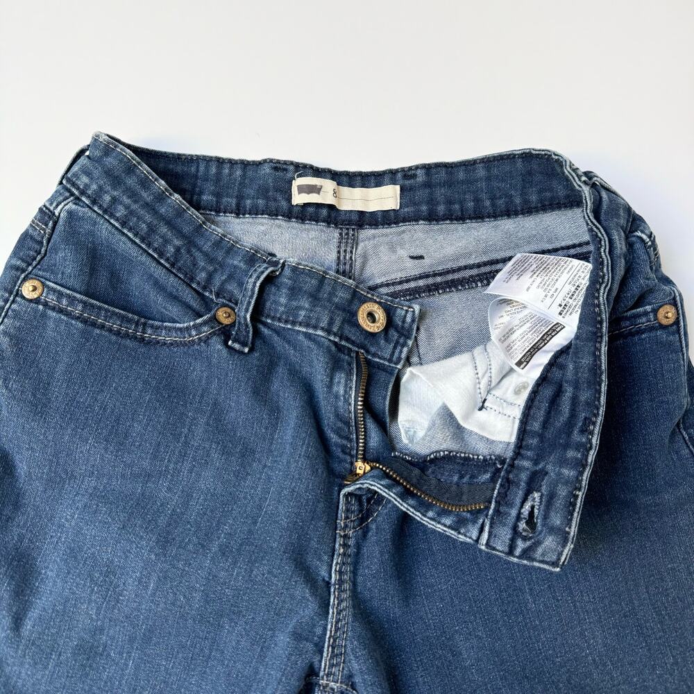 Levi's Cotton Boyfriend Capri Mid Rise Dark Wash Stretch Denim Jeans Women's 8 - Picture 8 of 11